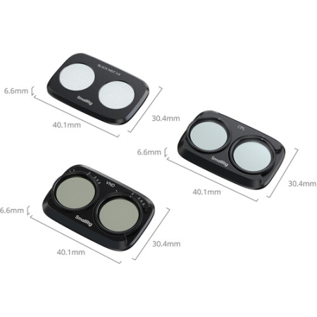 SmallRig 6649 - zestaw, 3x filtr (polaryzacyjny CPL, szary VND1-5, dyfuzyjny 1/4 Black Diffusion) do DJI Osmo Pocket 4P - wymiary